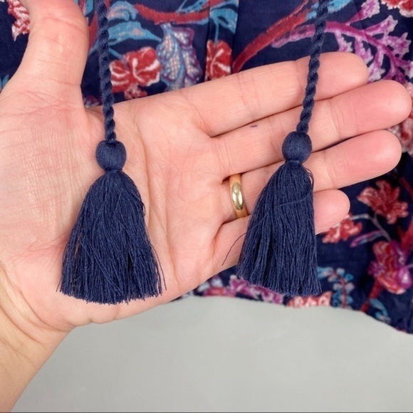 Lucky Brand Floral Blouse Blue Pink Small - Picture 8 of 8